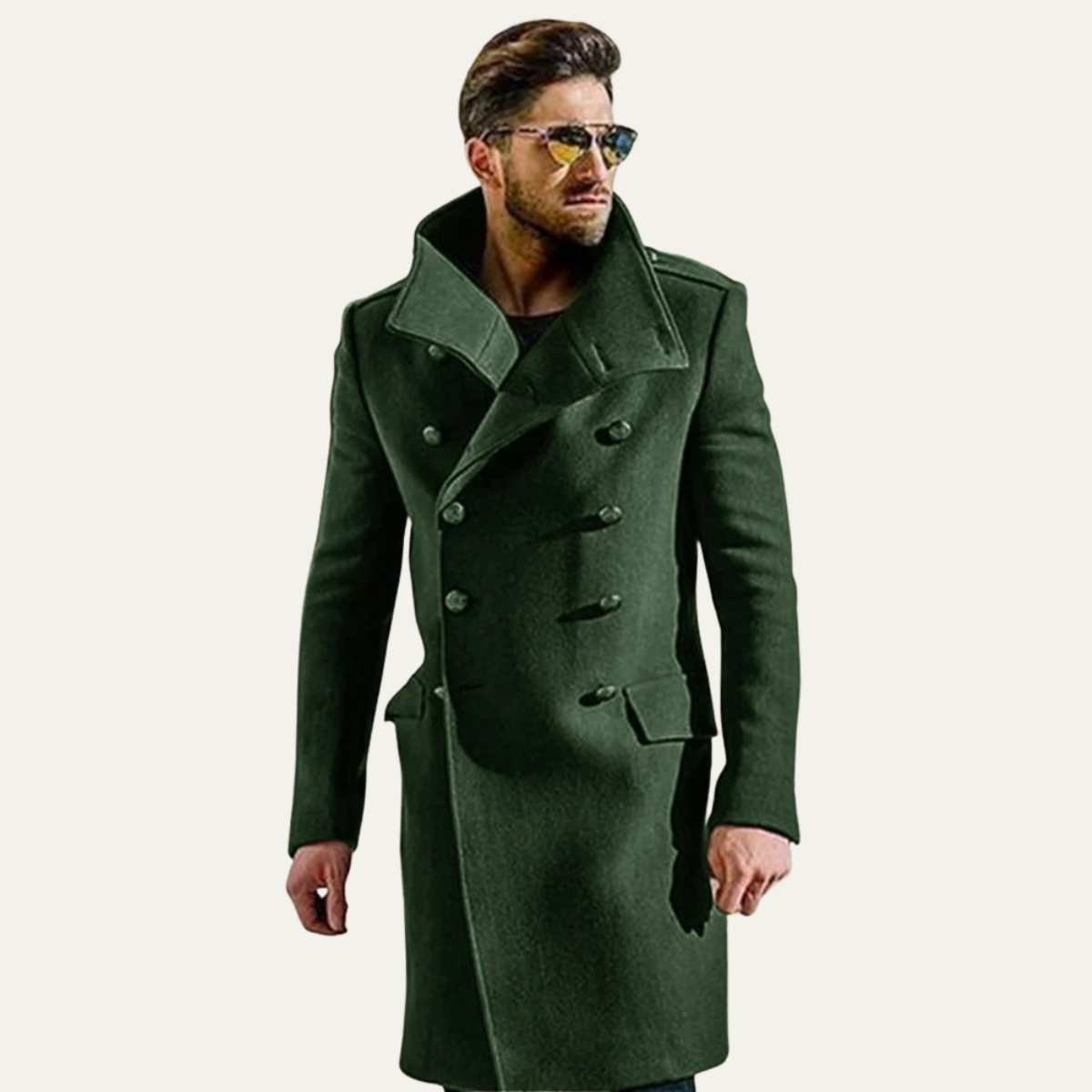 The Dunhill Men’s Elegant Double Breasted Long Wool Trench Coat