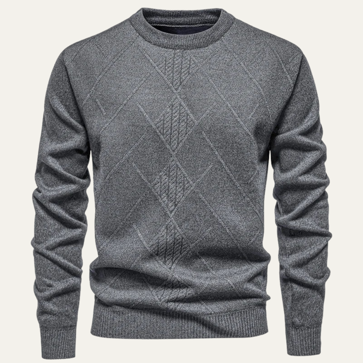 The North Ridge Men’s Warm Diamond Pattern Crew Neck Knit Sweater