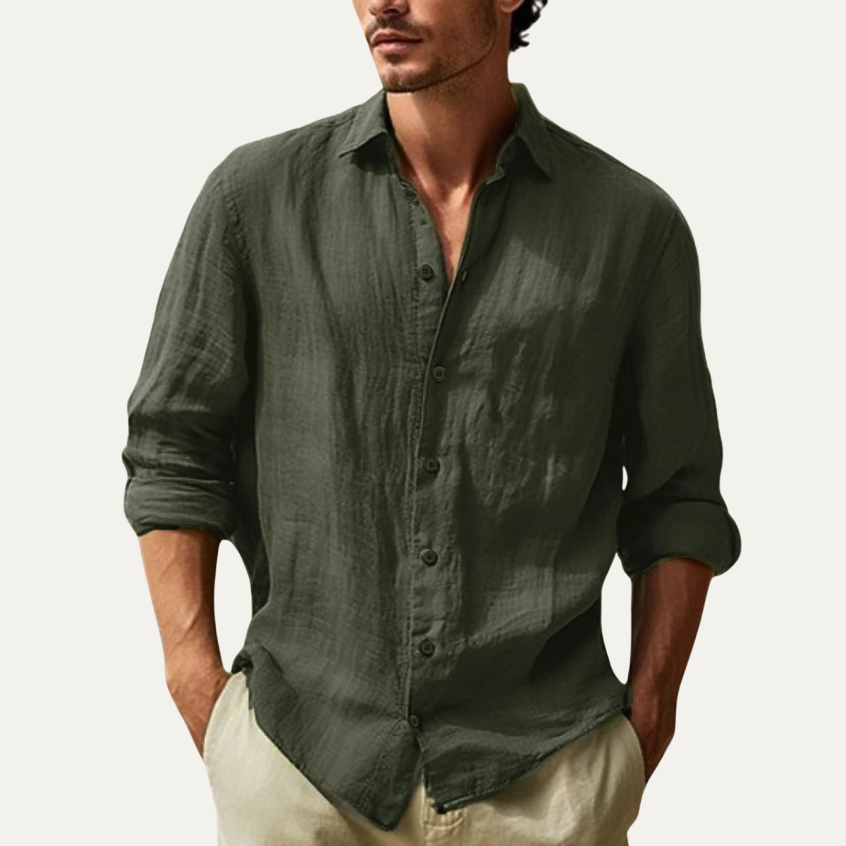 The Summerville Men’s Lightweight Button Down Cotton Shirt