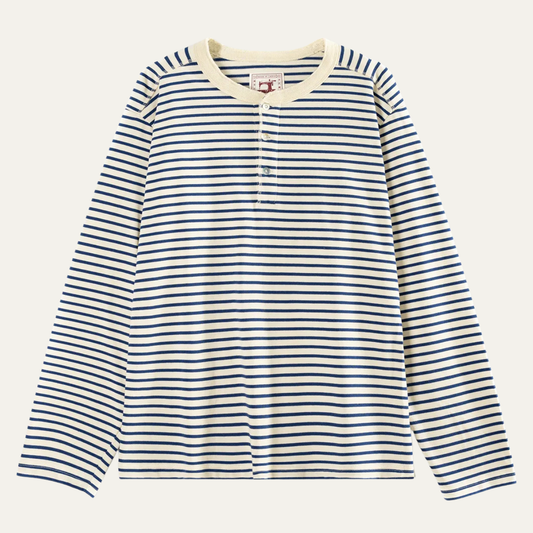 The Ironcrest Men’s Classic Striped Long Sleeve Henley T Shirt