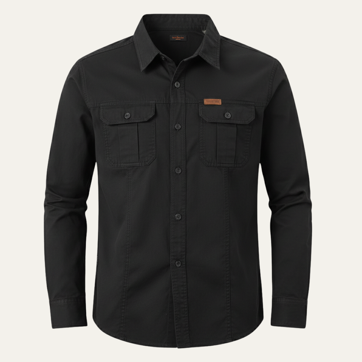 The Cedarfield Men’s Solid Color Multi Pocket Soft Cargo Cotton Shirt