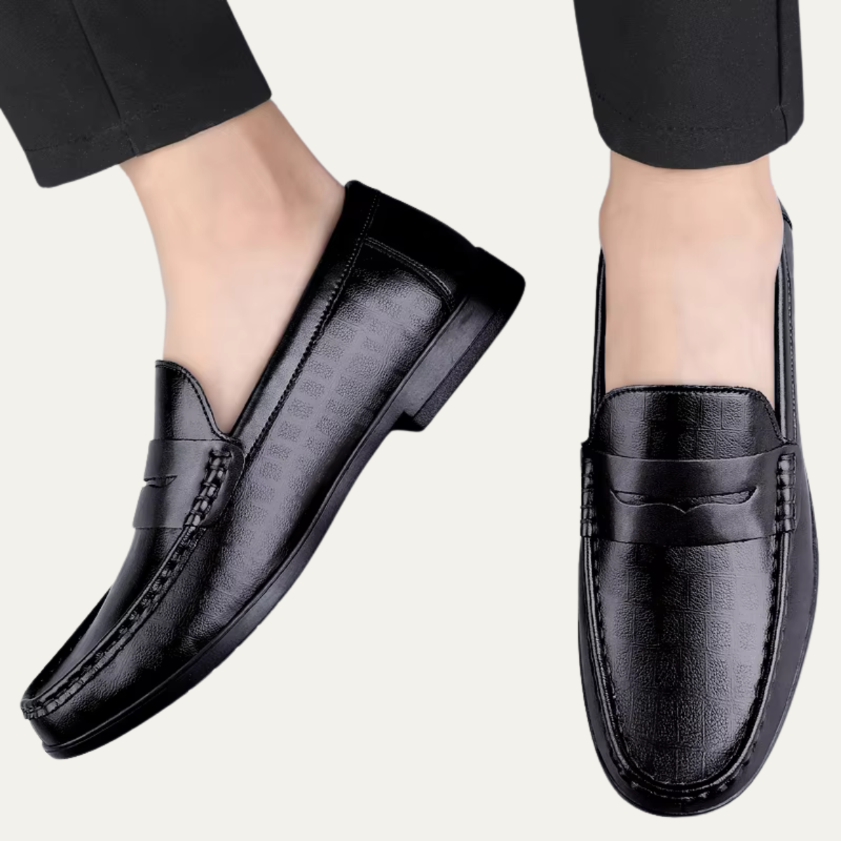 The Brookgate Men’s Breathable Italian Style Faux Leather Slip On Loafers