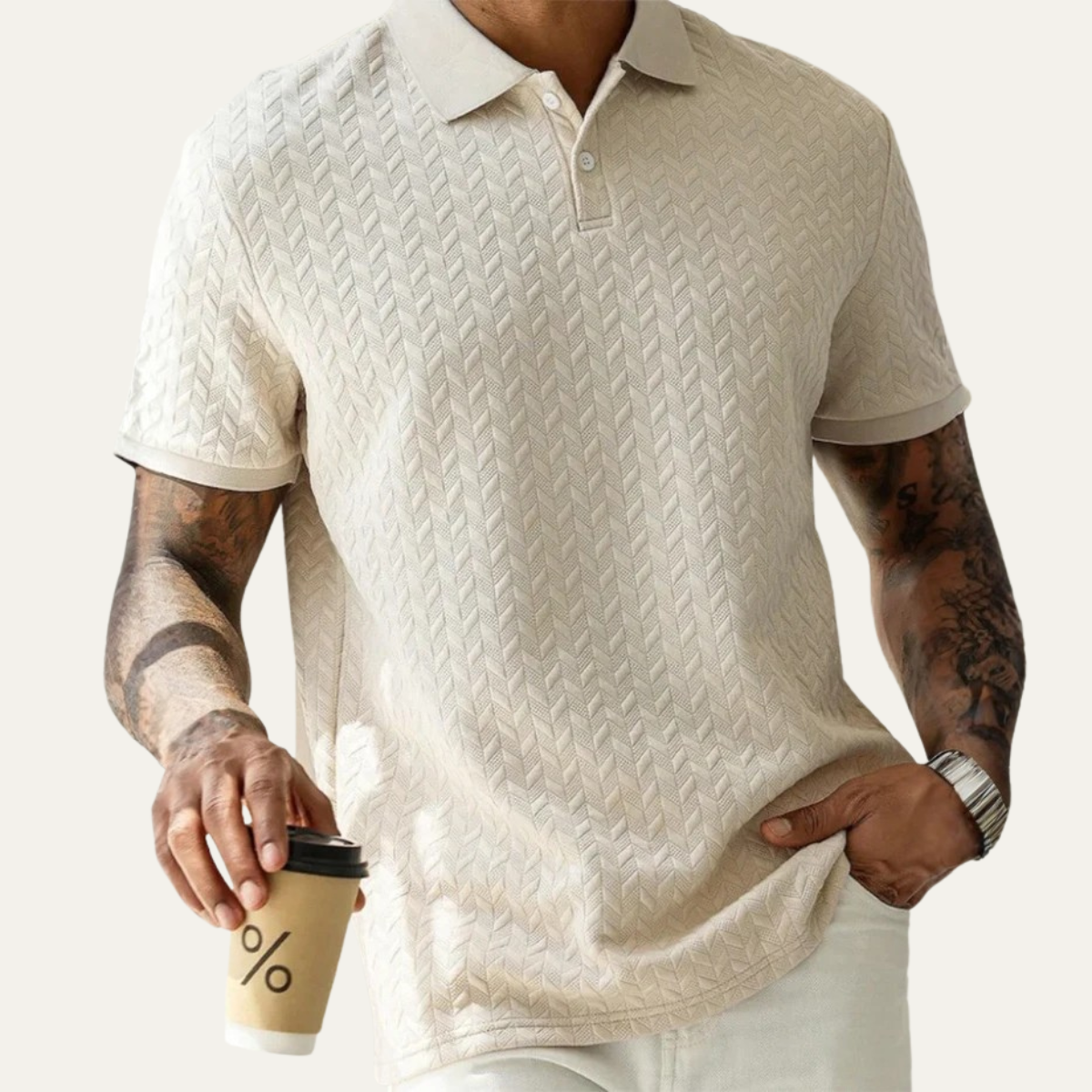 The Kingsley Men's Casual Textured Polo Shirt