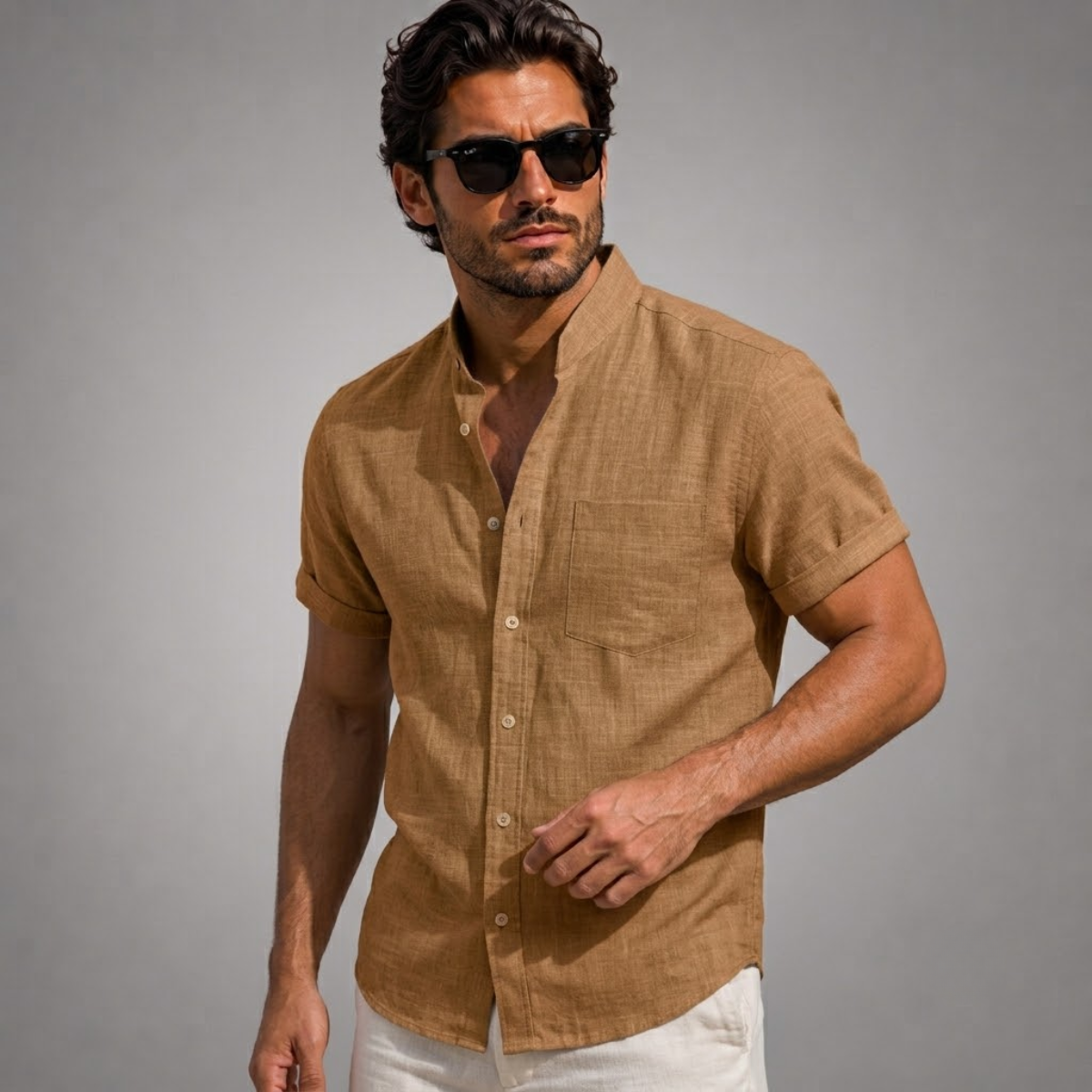 The Creststone Men’s Casual Cotton Summer Beach Shirt