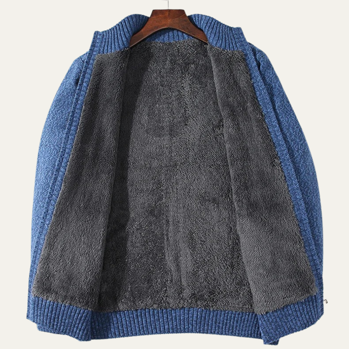 The Bellwood Men’s Wool Fleece Winter Zip Cardigan