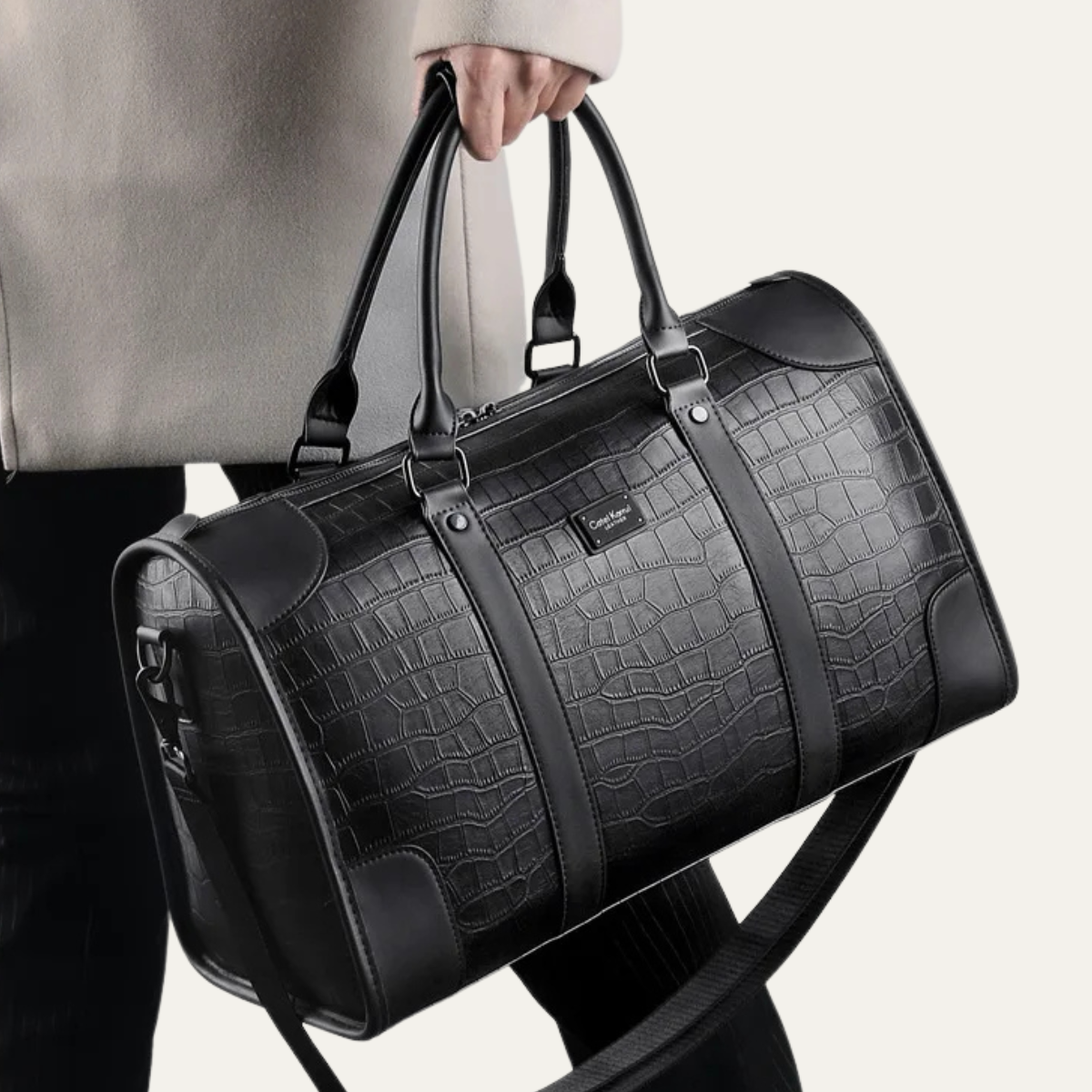 The Greenridge Men’s Luxury Faux Leather Business Duffel Tote Bag