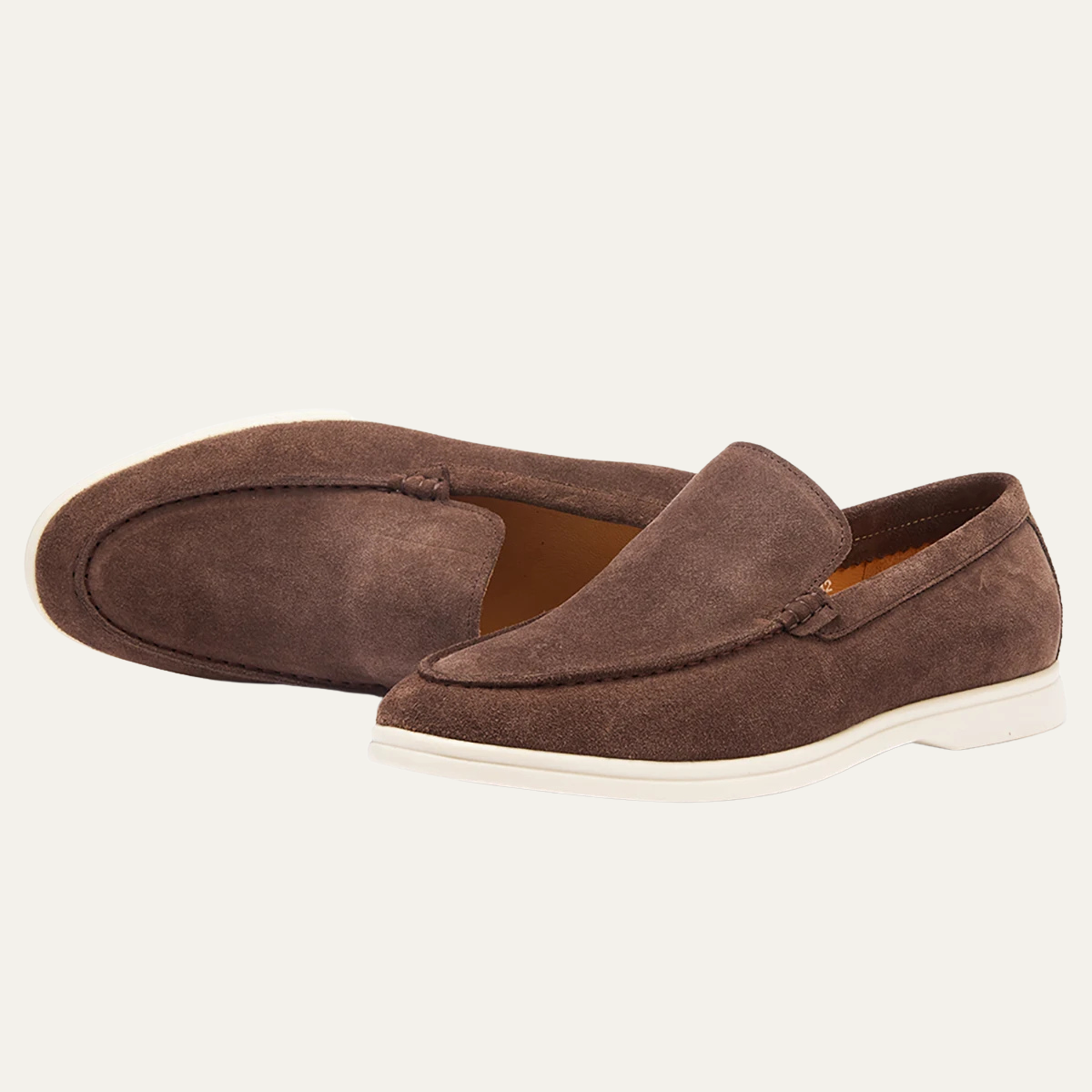 The Meadowgate Men’s Casual Vintage Suede Faux Leather Slip On Loafers - Khaki