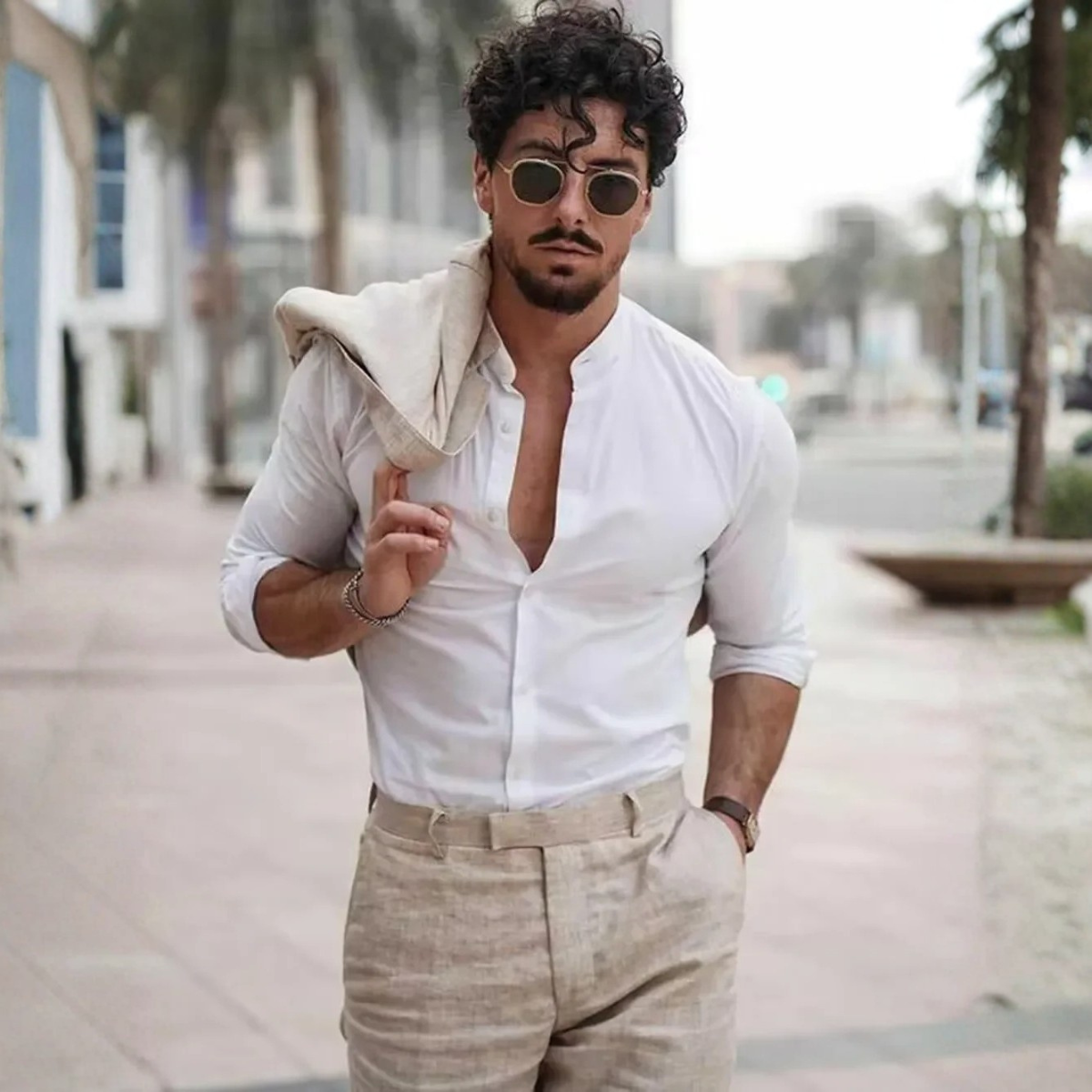 The Lindell Men’s Slim Fit 2 Piece Linen Set – Blazer & Pants