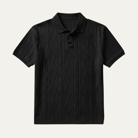 The Ridgebrook Men’s Textured Button Up Casual Polo Shirt