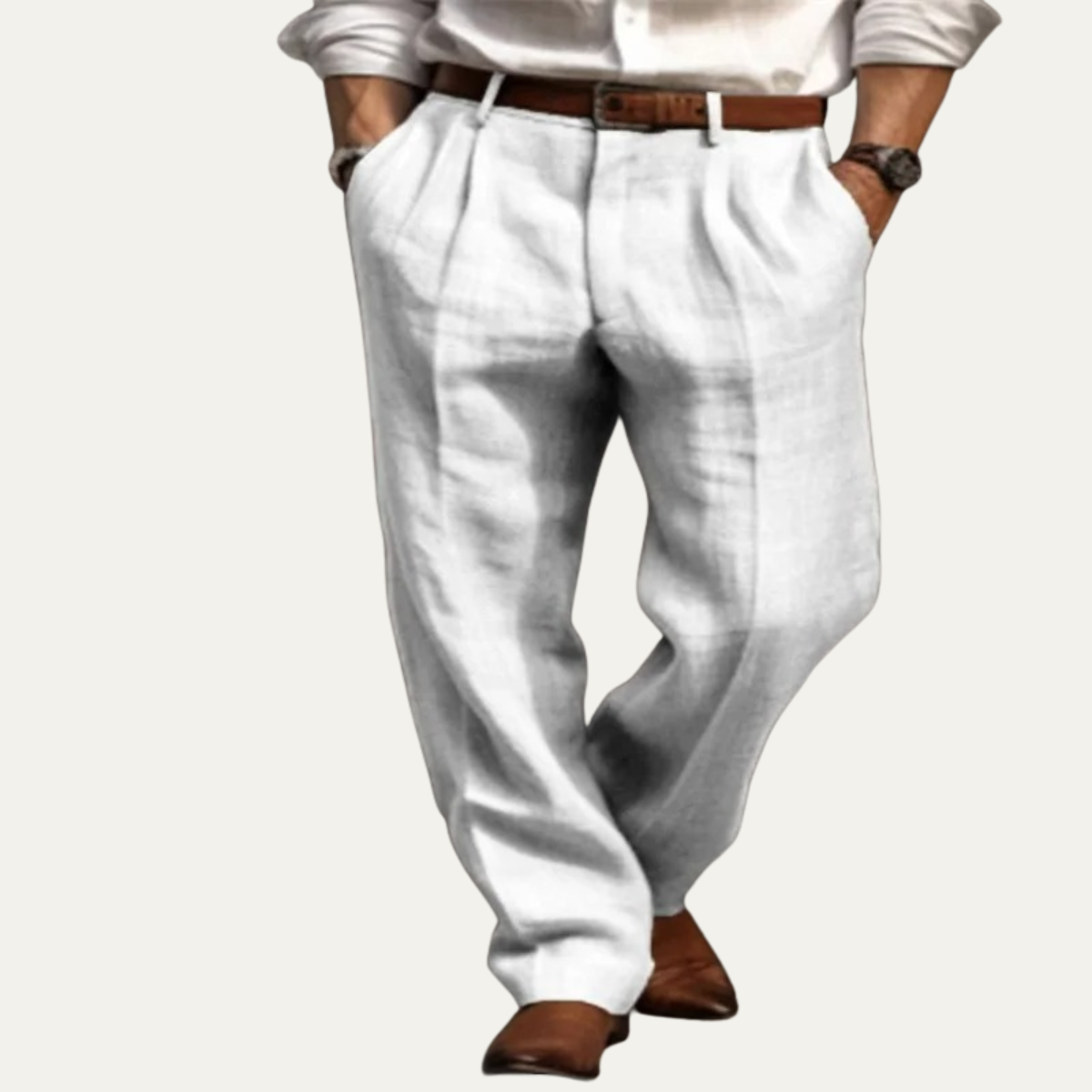 The Millhaven Men's Vintage Casual Pleated Straight Pants