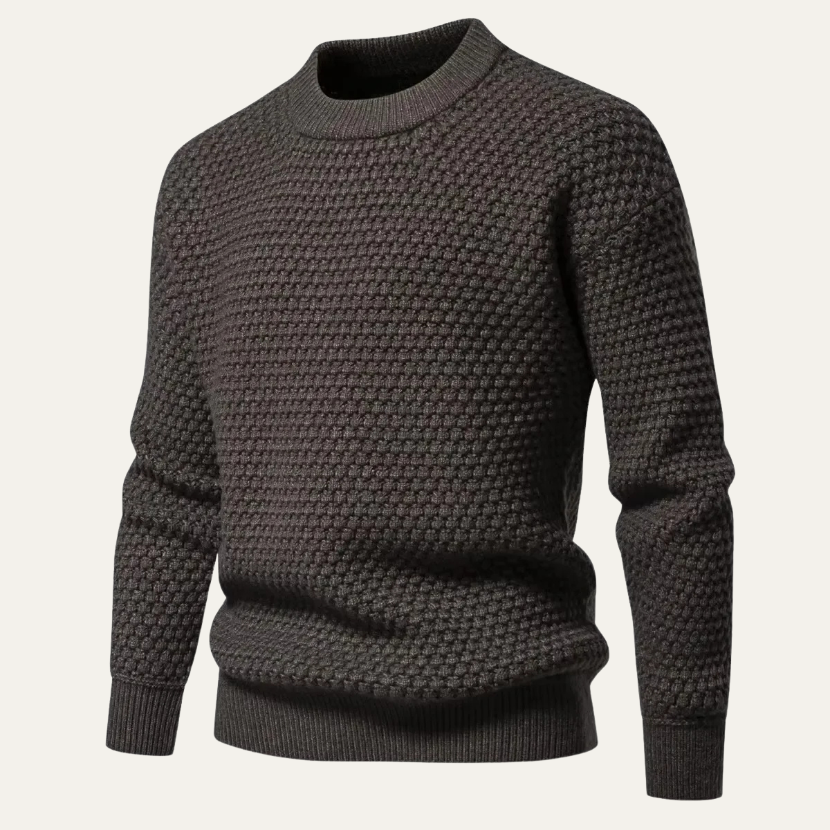 The Caprera Men’s Classic Knitted Crew Neck Textured Sweater