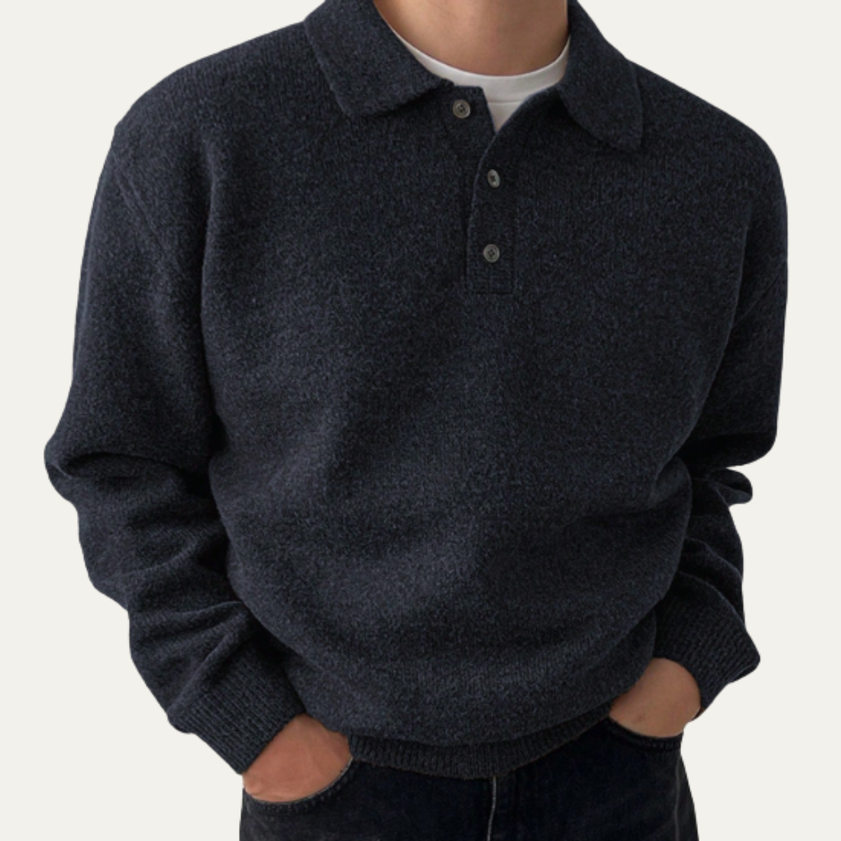 The Cedarfield Men's Trendy Soft Knit Polo Cashmere Sweater