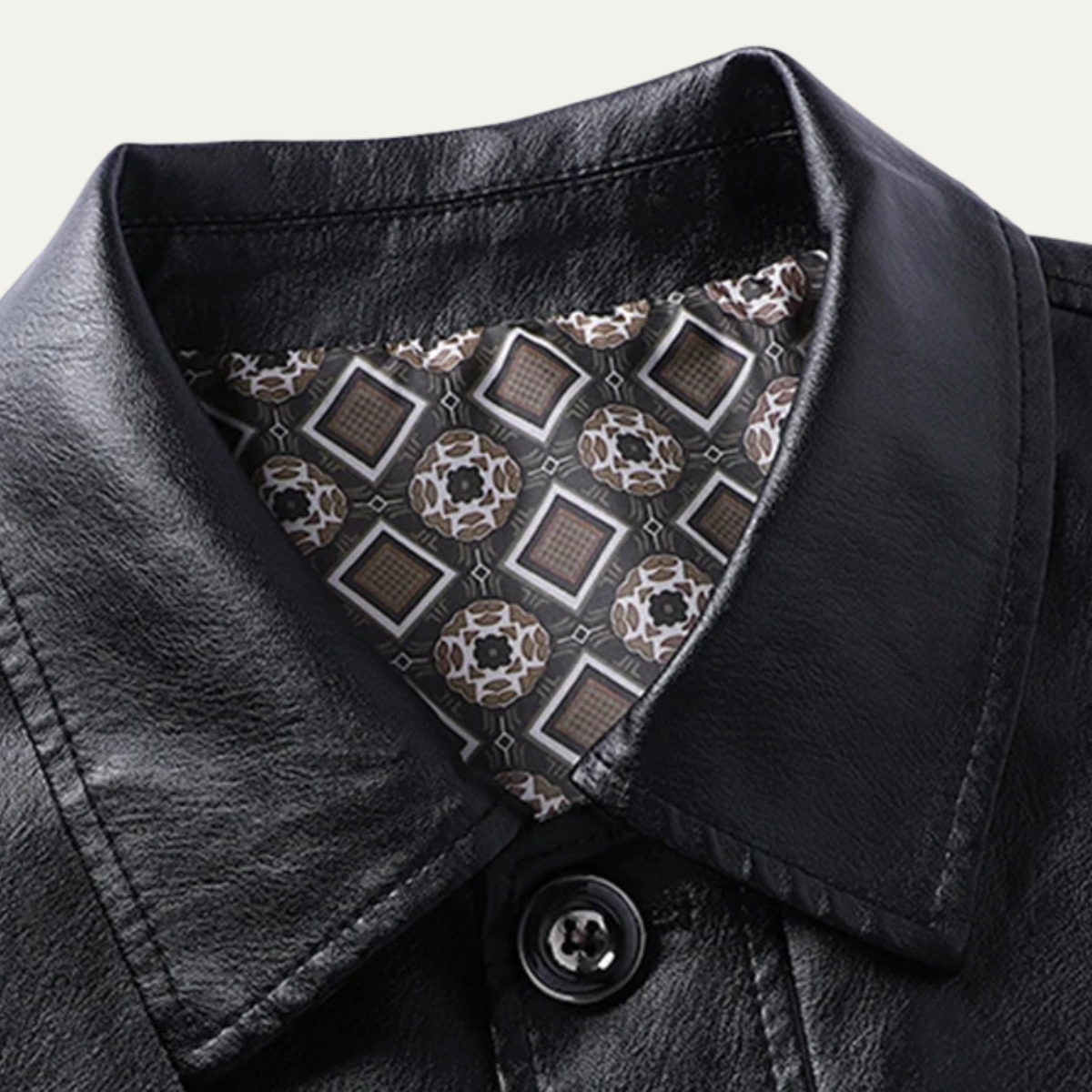 The Portofino Men’s Button Up Leather Winter Jacket