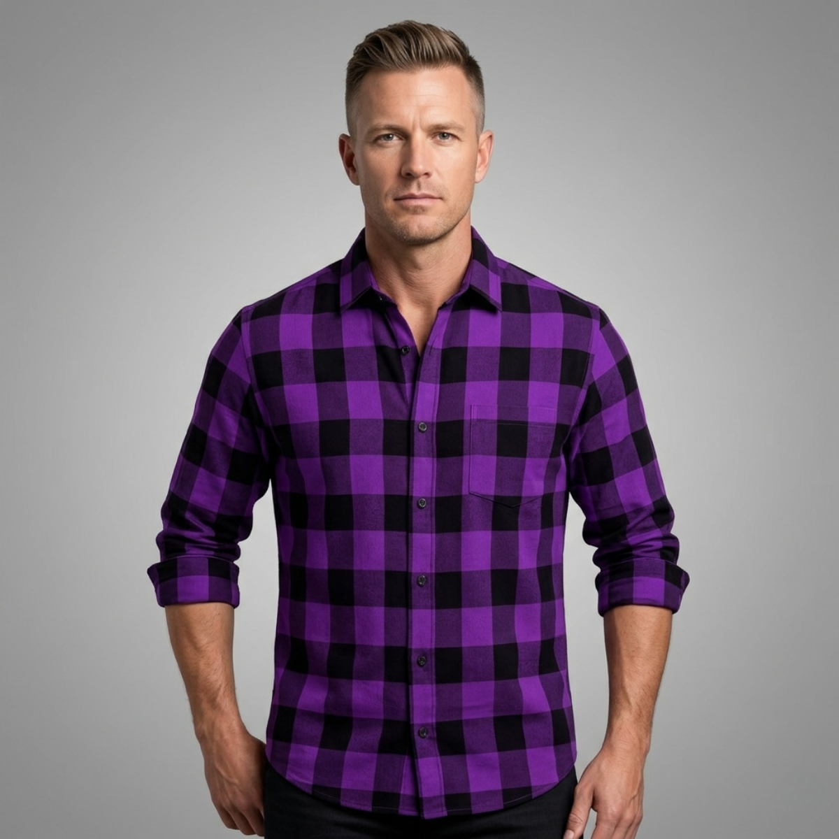 The Desenzano Men’s Trendy Plaid Button Up Shirt