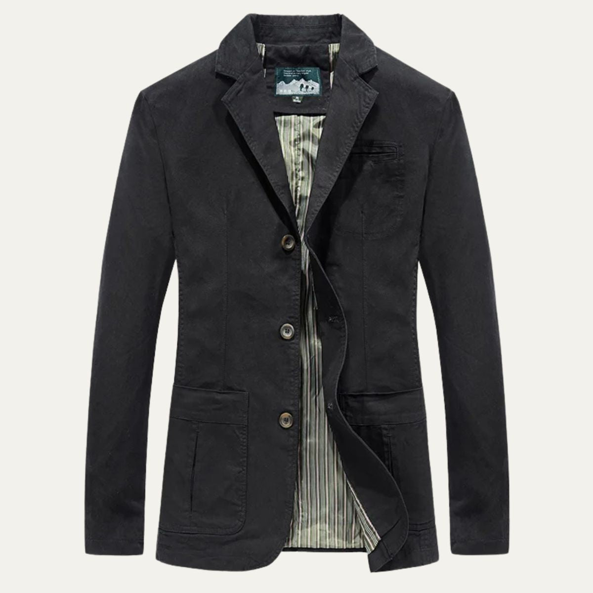 Men's Casual Cotton Blazer Olive Green Lined