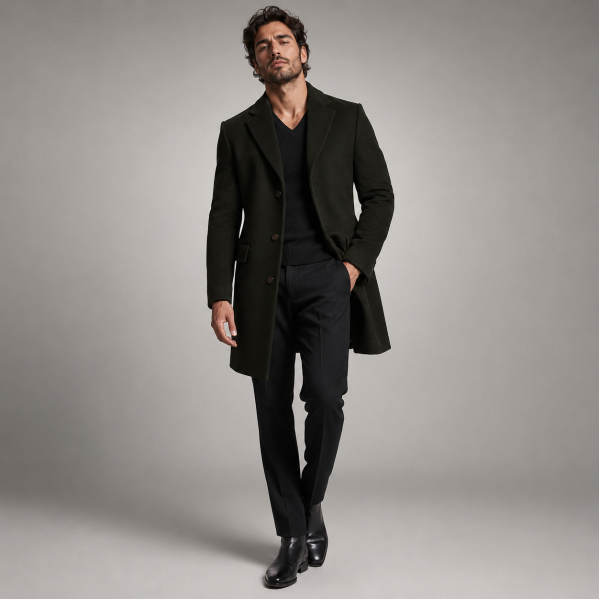 The Brianza Men’s Smart Single Breasted Overcoat