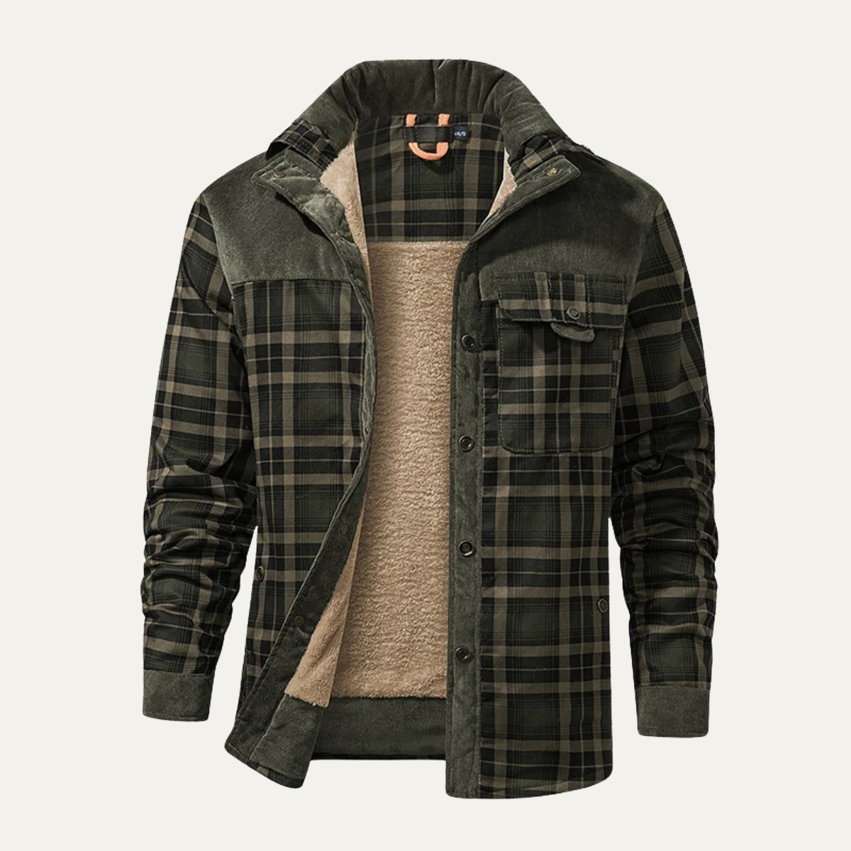 The Orvieto Men’s Stylish Plaid Flannel Jacket with Multi Pocket