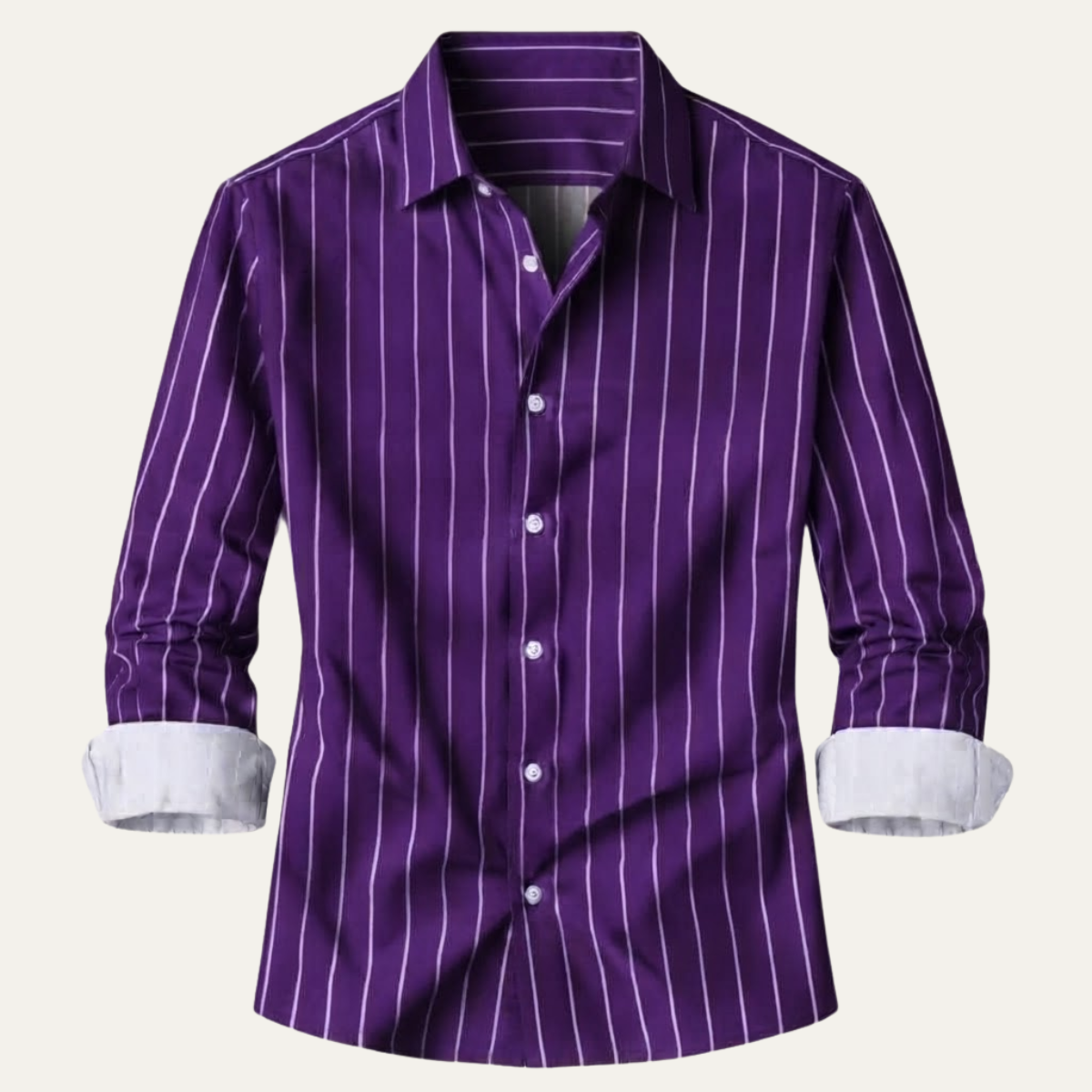 The Bolzano Men’s Trendy Button Down Striped Dress Shirt