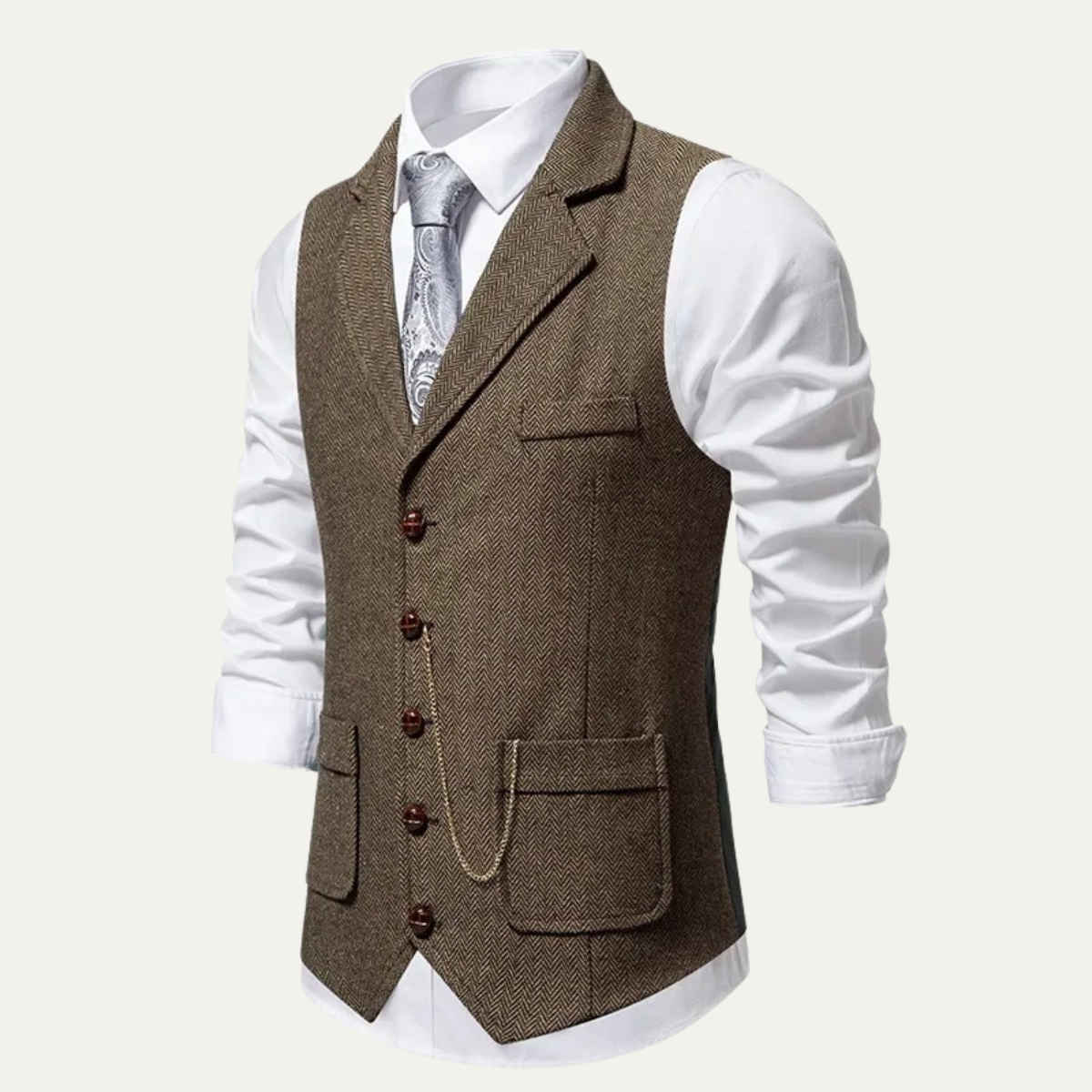 The Wallingford Men's Classic Tweed Suit Gilet