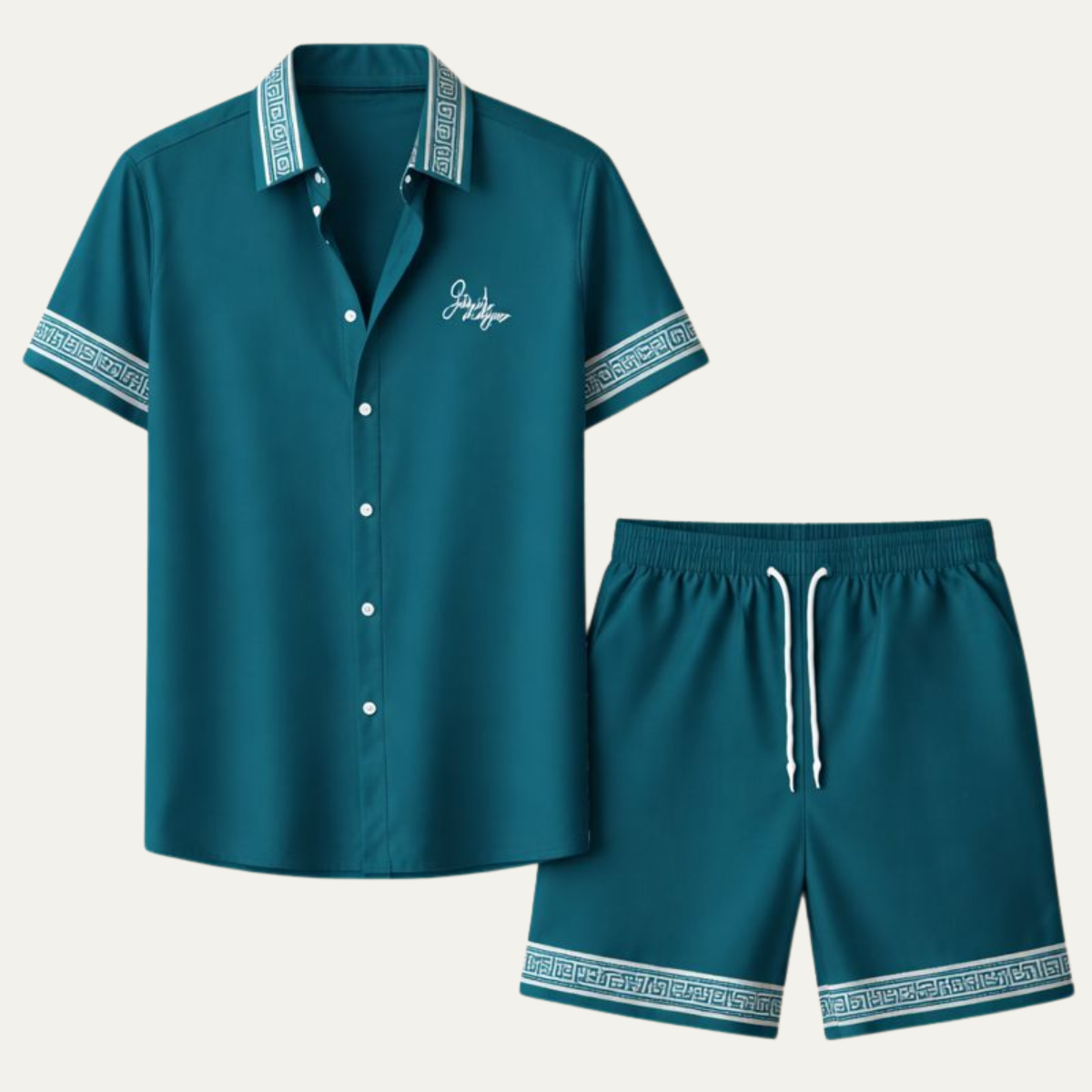 The Stonehill Men’s Retro Print Set – Shirt &amp; Short