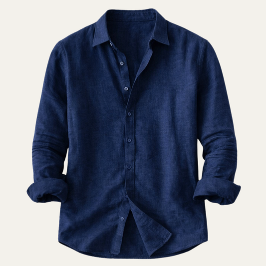 The Cedarbrook Hill Men’s Cotton Linen Trendy Lapel Shirt