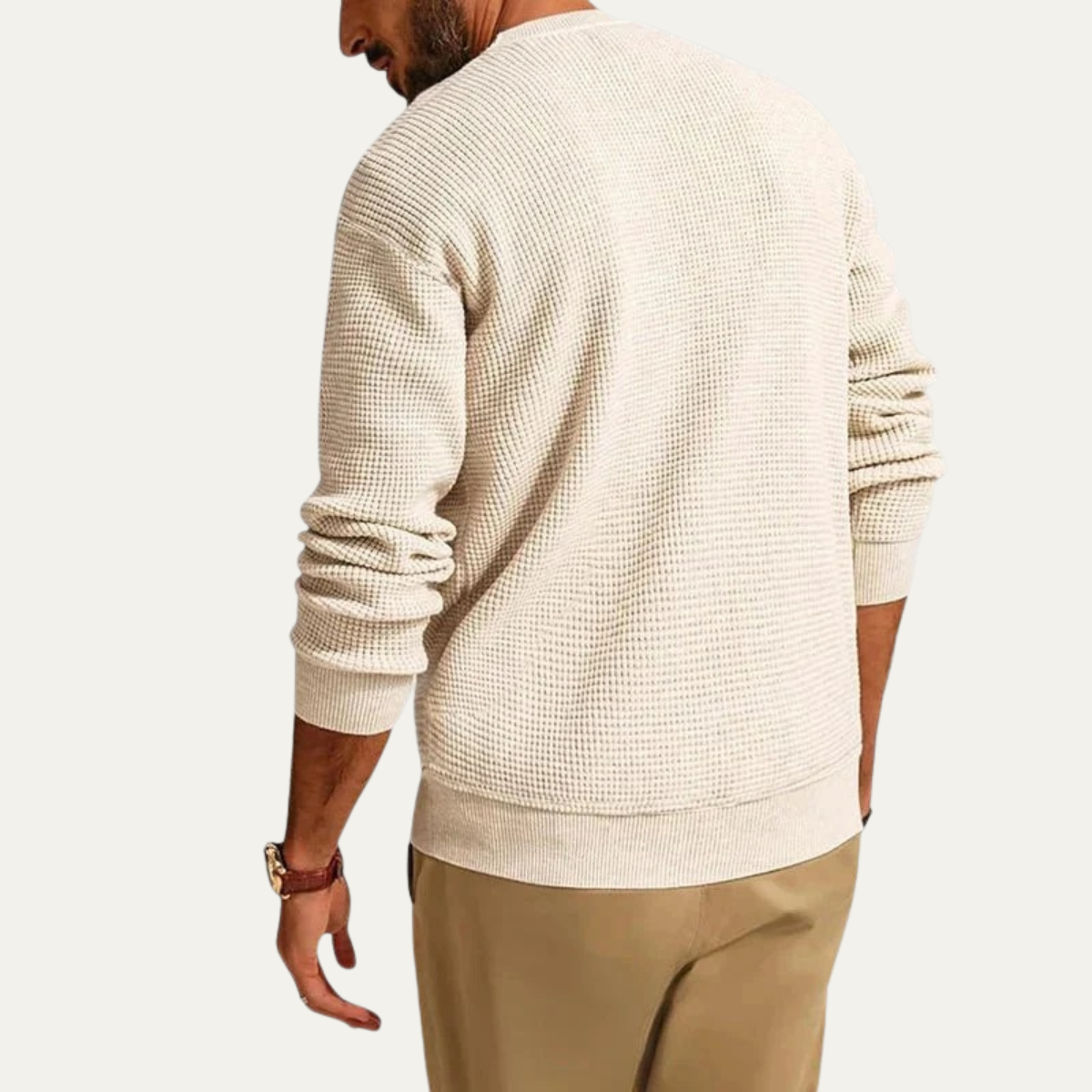 The Mayfair Men's Knit Sweater - Casual Textured Crew Neck