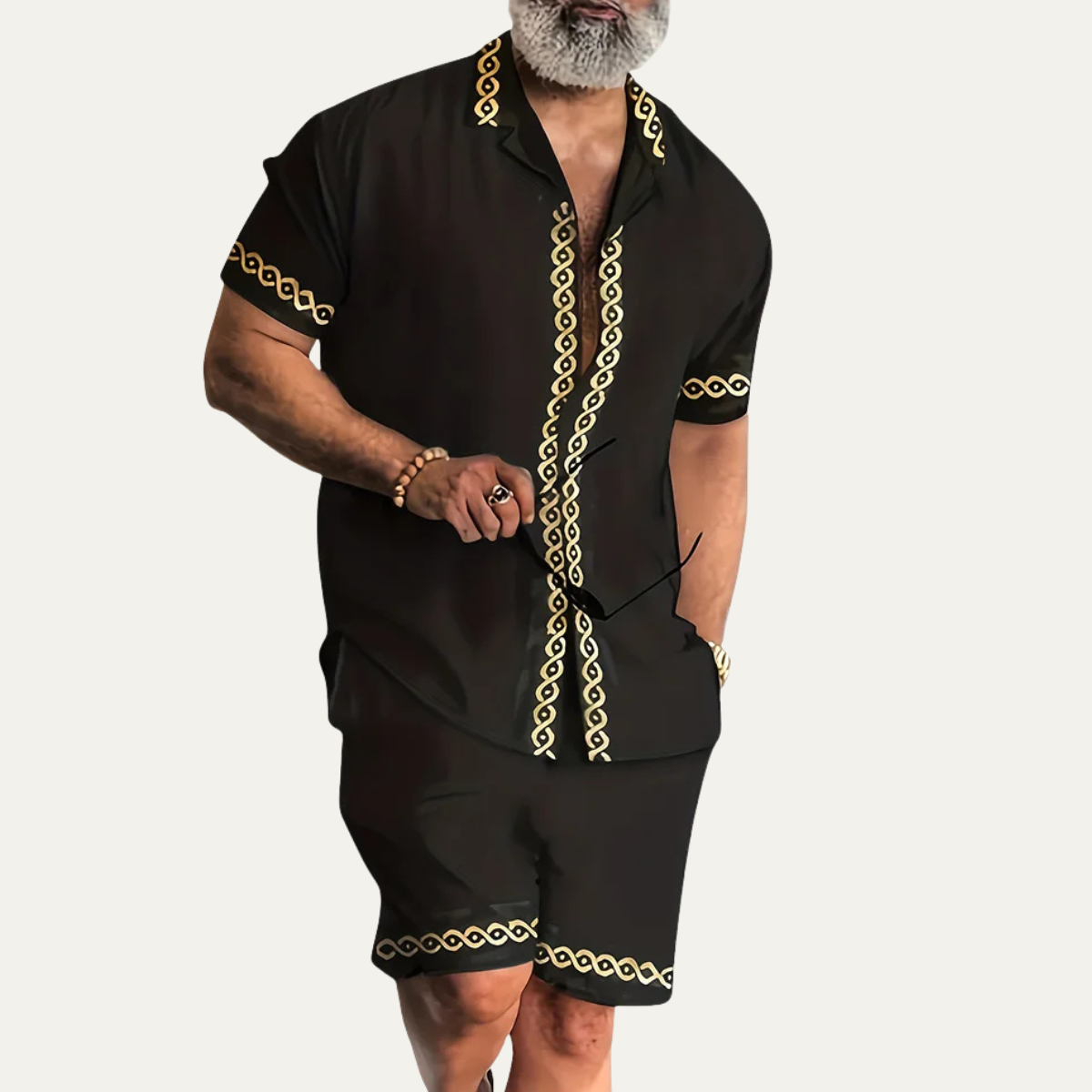 The Stonehill Men’s Retro Print Set – Shirt & Short