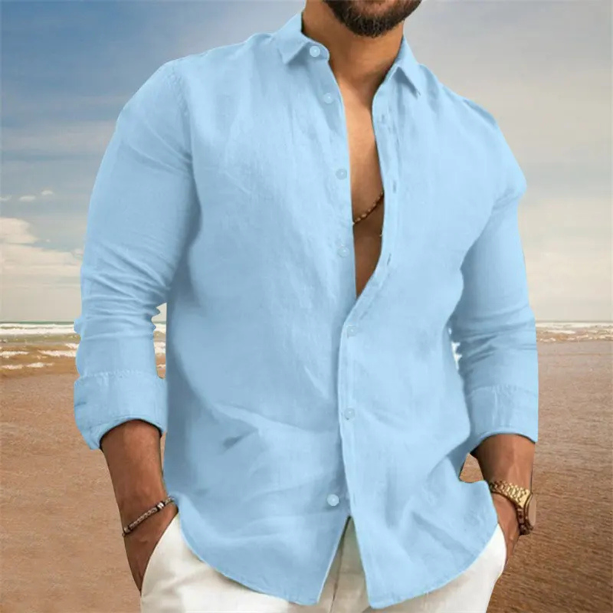 The Ancona Men’s Cotton Linen Lightweight Shirt