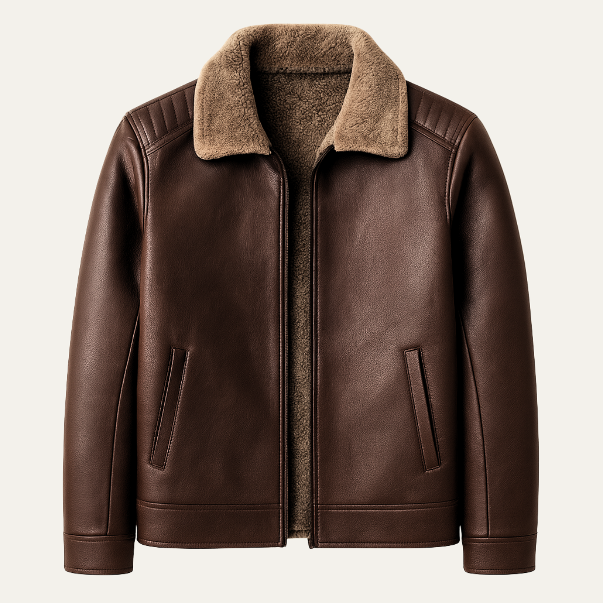 The Pantelleria Men’s Winter Fleece Lined Faux Leather Jacket