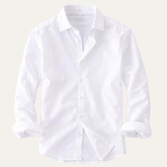 The Woodhall Men’s 100% Linen Italian Style Casual Button Up Shirt