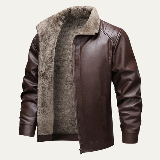 The Pantelleria Men’s Winter Fleece Lined Faux Leather Jacket