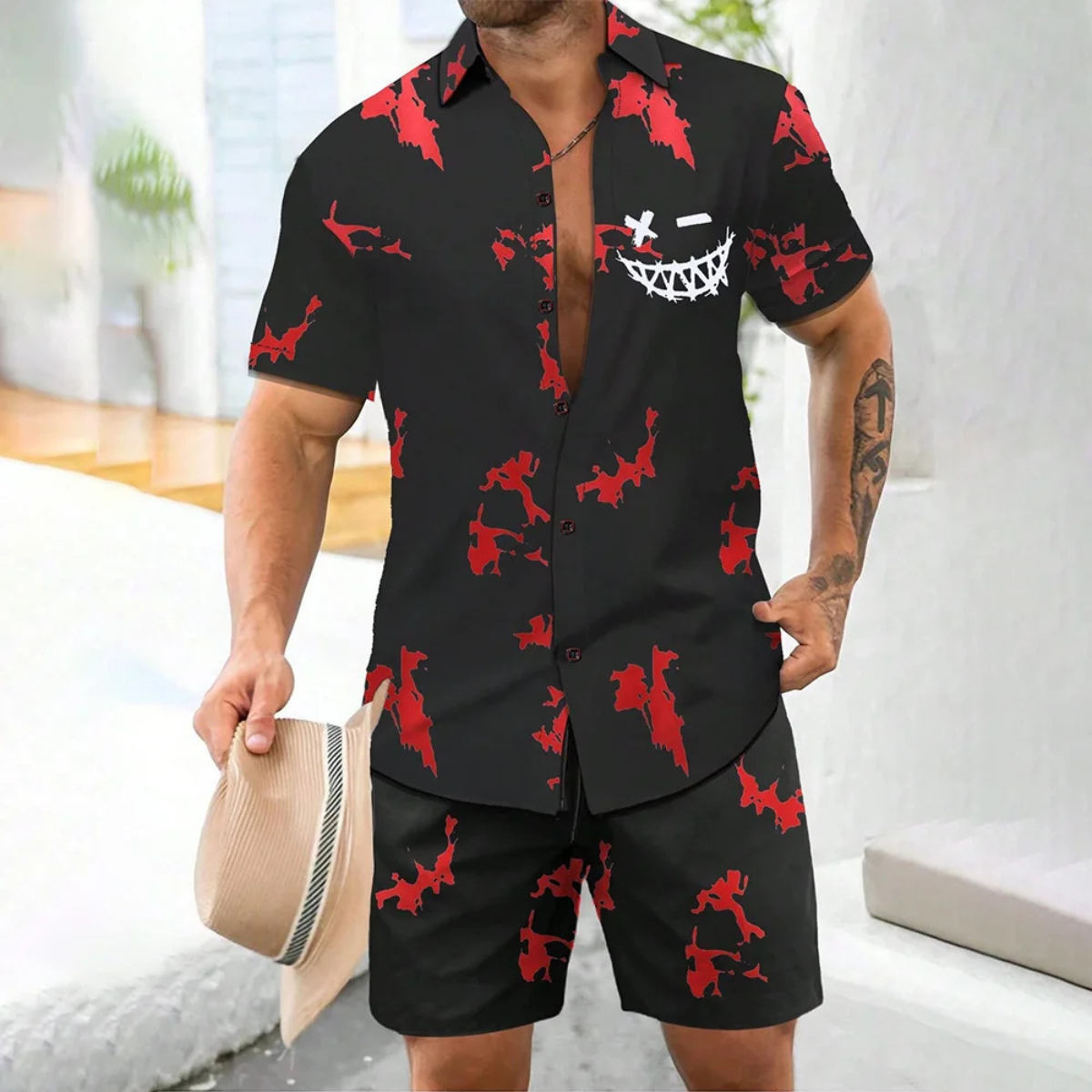 The Glenwood Ridge Men’s Casual Print Set – Shirt & Short