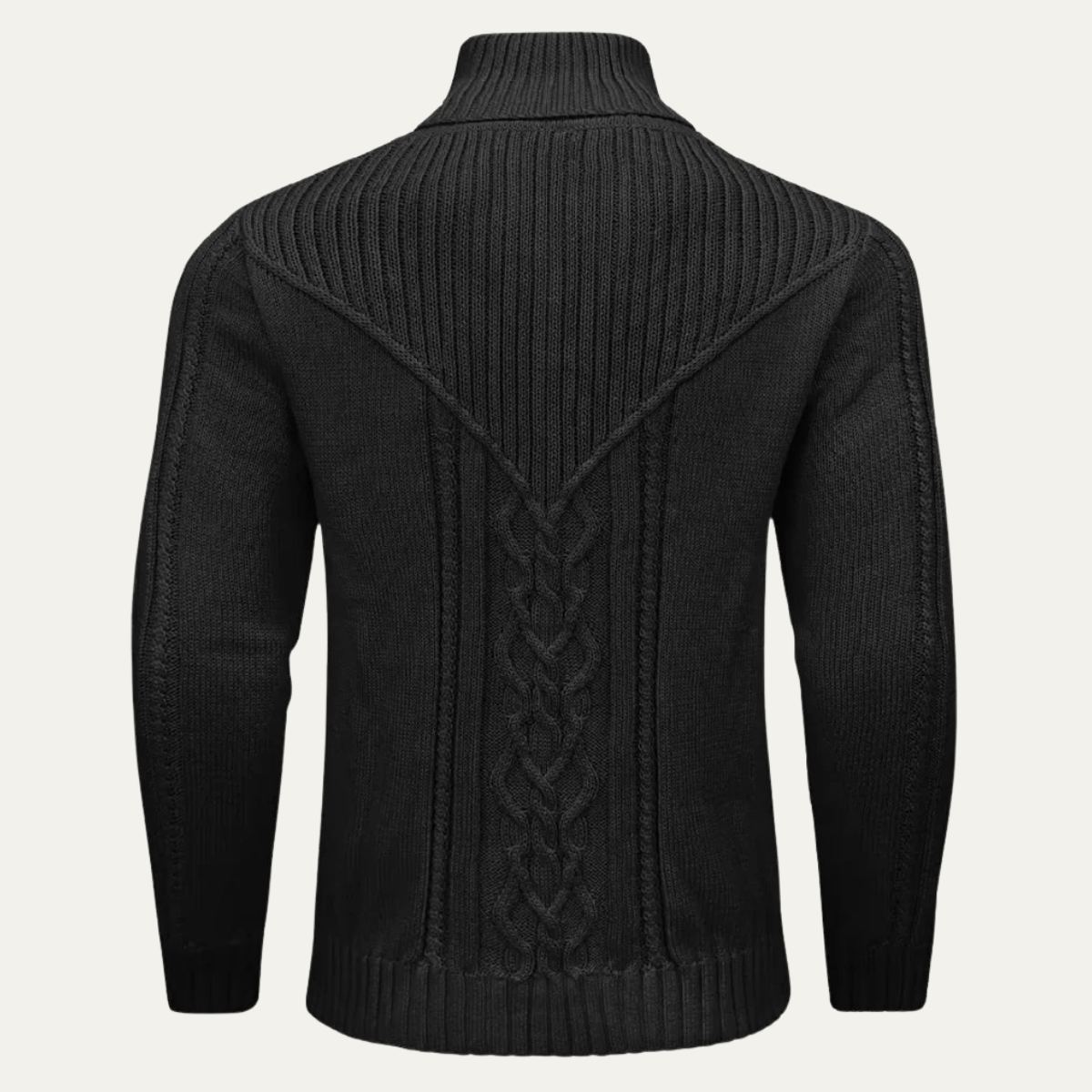 The Stockbridge Men’s Ribbed Knit Button Neck Winter Sweater