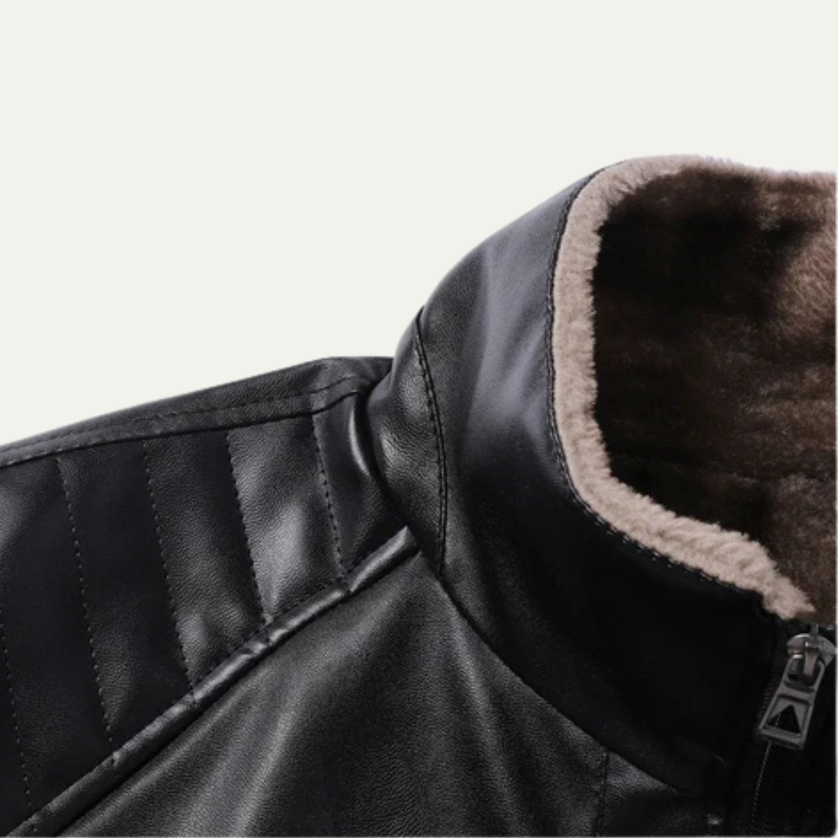 The Highcrest Men’s Winter Fleece Lined Faux Leather Biker Jacket