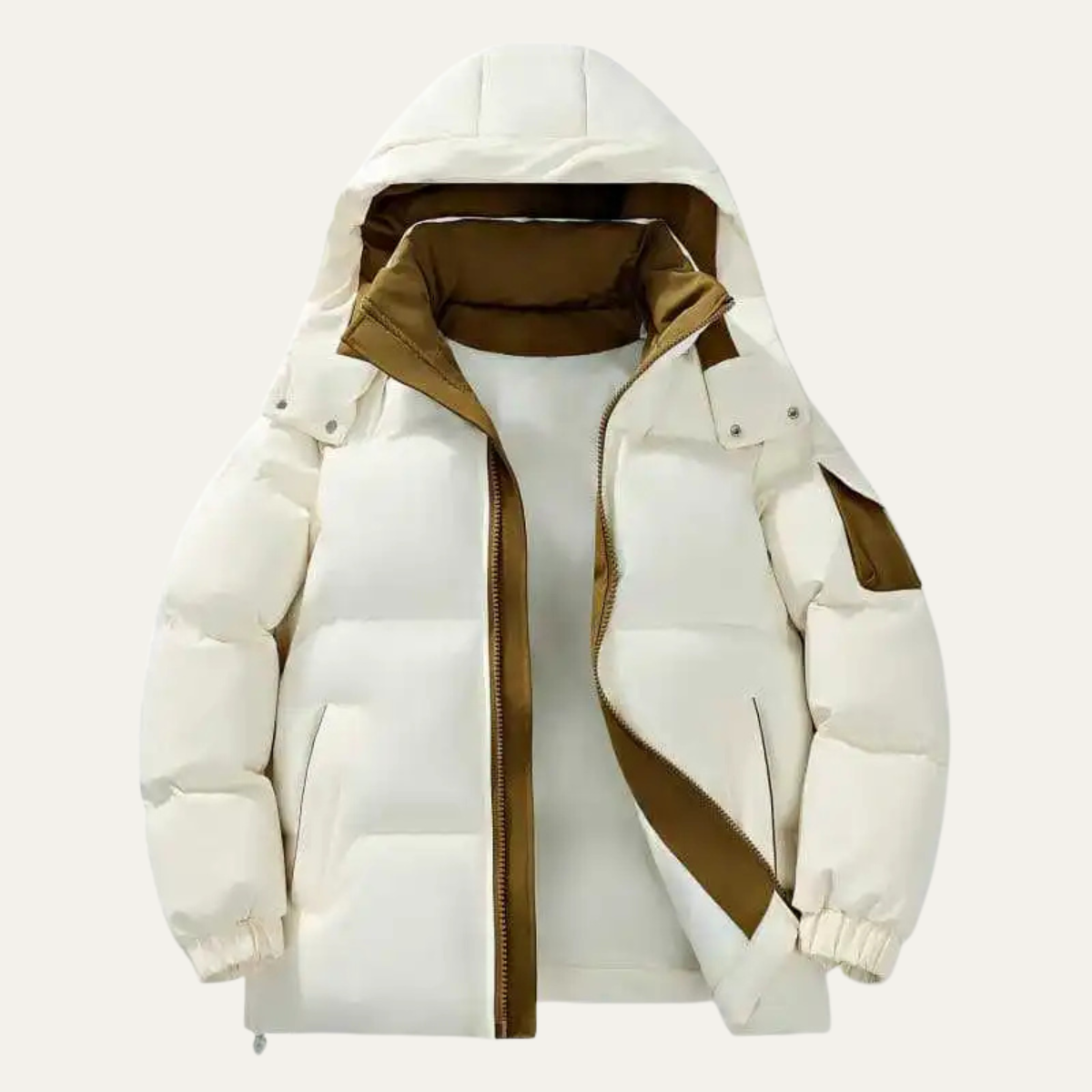 The Redwood Park Men’s Winter Thick Warm Puffer Snow Jacket with Stand Collar