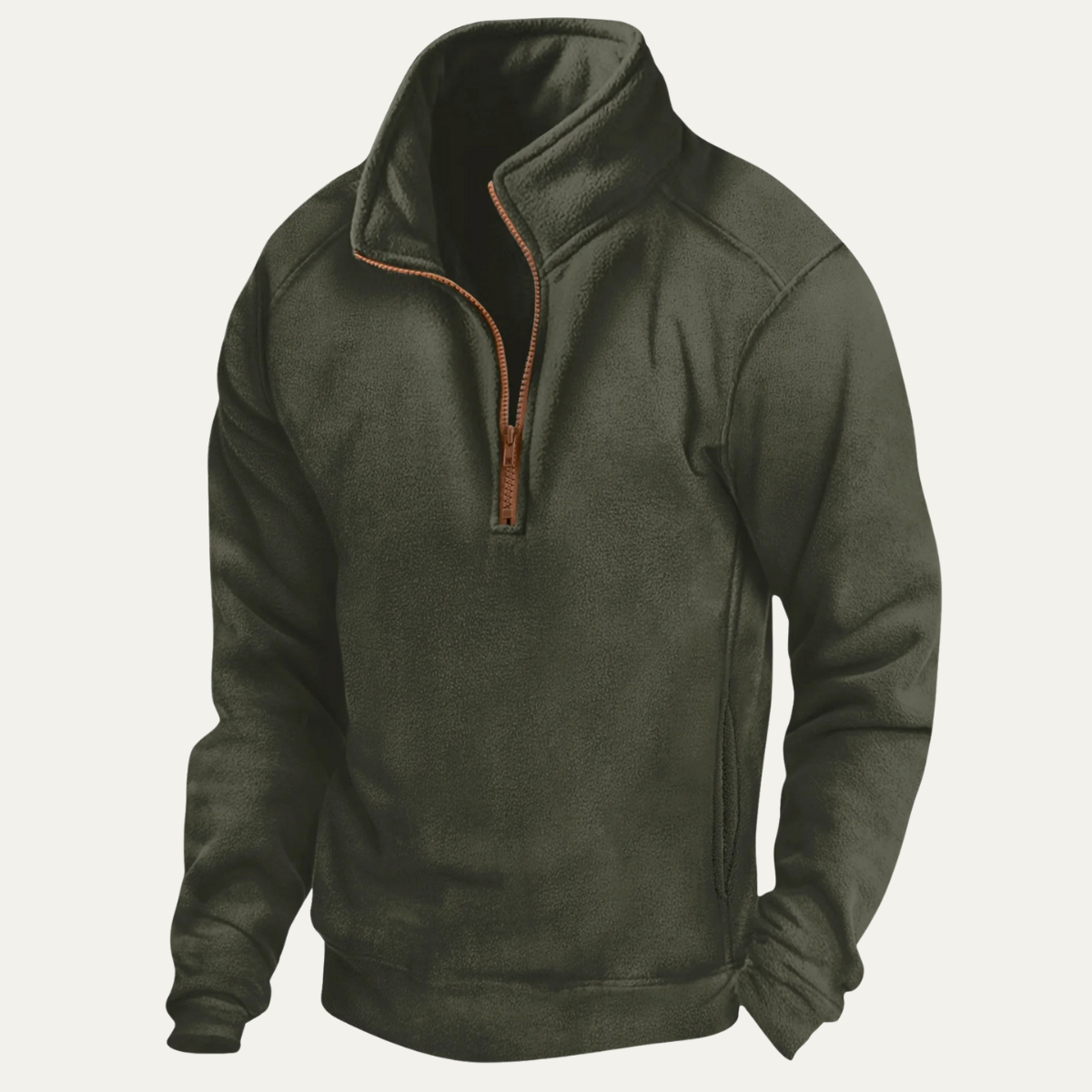 The Fairhaven Men’s Tactical Stand Collar Quarter Zip Fleece Sweater