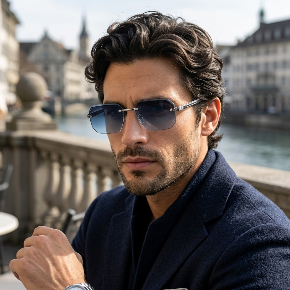 The Montclair Men's Vintage Rimless Sunglasses
