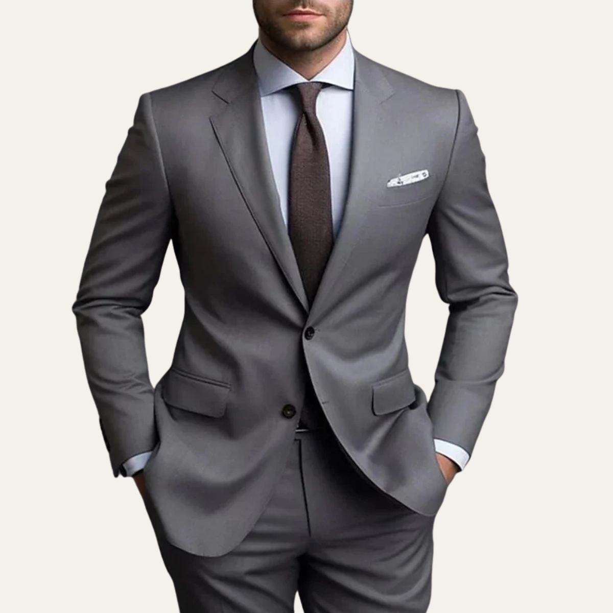 The Langford Men’s Slim Fit 2 Piece Suit – Notched Lapel Blazer & Pants