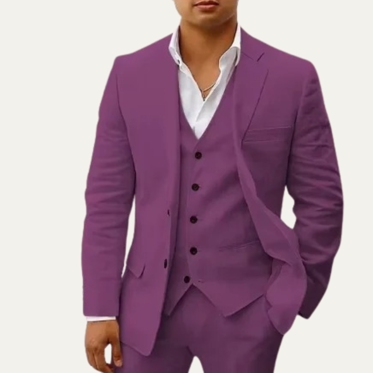 The Fairwood Men’s Classic 3 Piece Linen Summer Suit – Blazer, Vest & Pants
