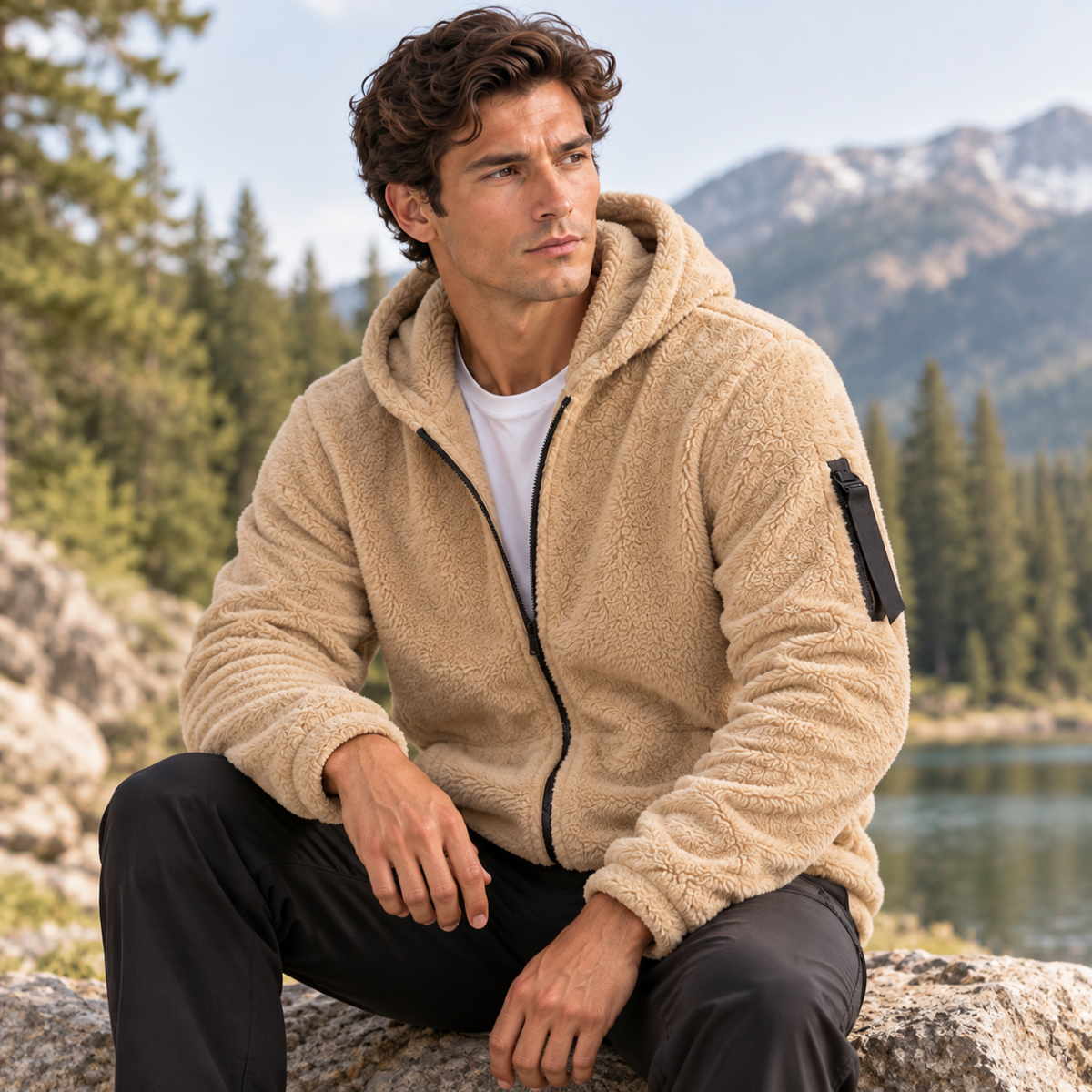 The Brixton Men’s Fleece Warm Soft Velvet Hoodie Jacket