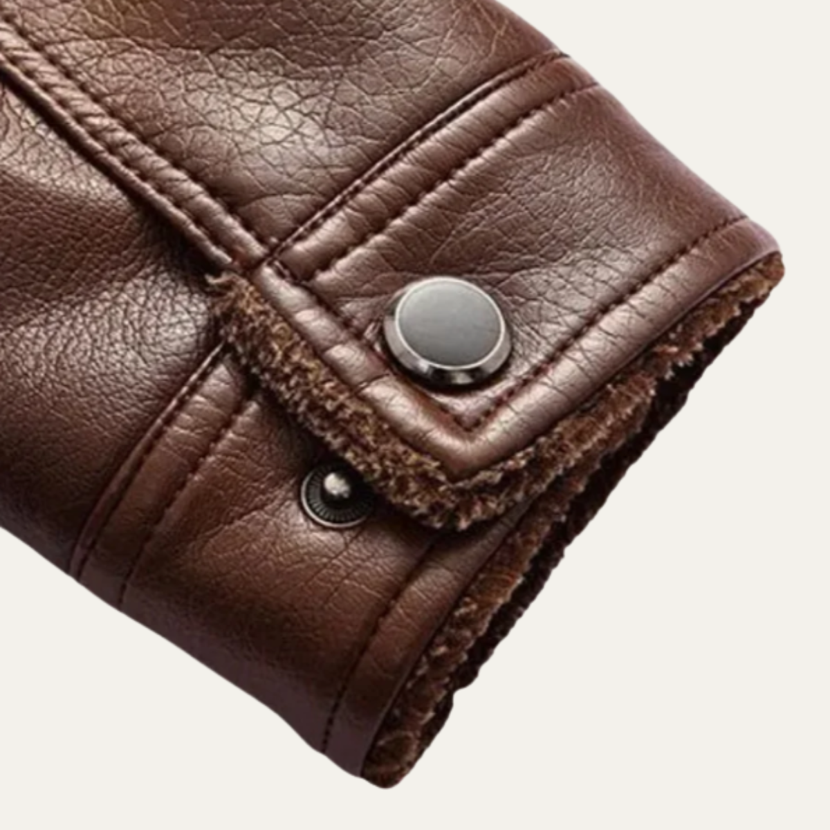 The Arlington Men’s Stylish Leather Winter Coat with Warm Fleece Lining
