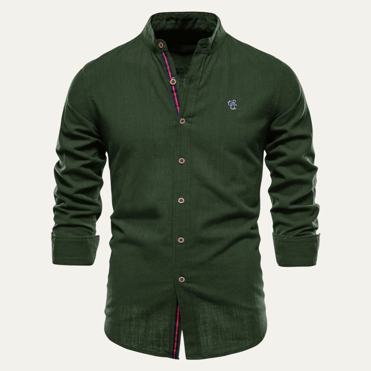 The Pineview Ridge Men’s Slim Fit Stand Collar Casual Cotton Shirt