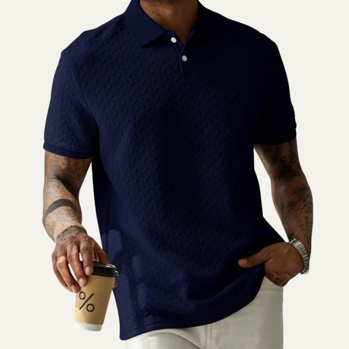The Kingsley Men's Casual Textured Polo Shirt