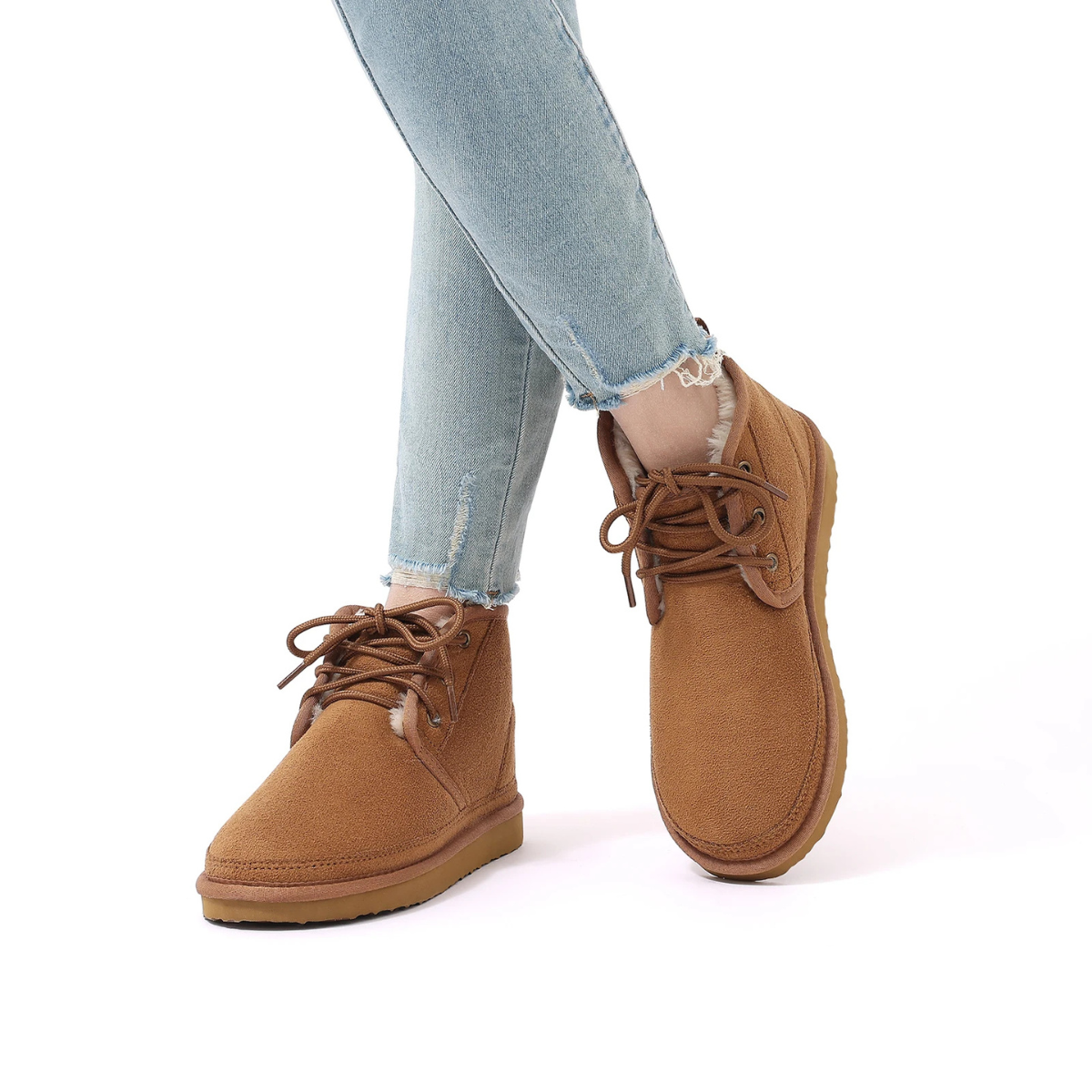 The Ridgefall Men's Cozy Suede Warm Fur Lined Non Slip Snow Boots