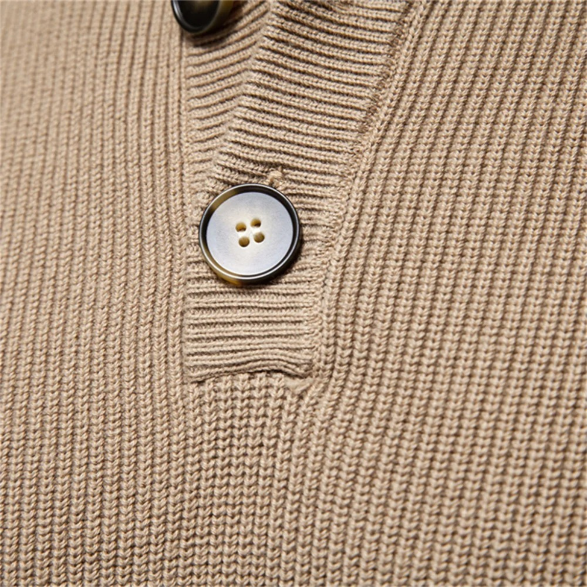 The Vulcano Men's Mock Neck Button Up Turtleneck Sweater