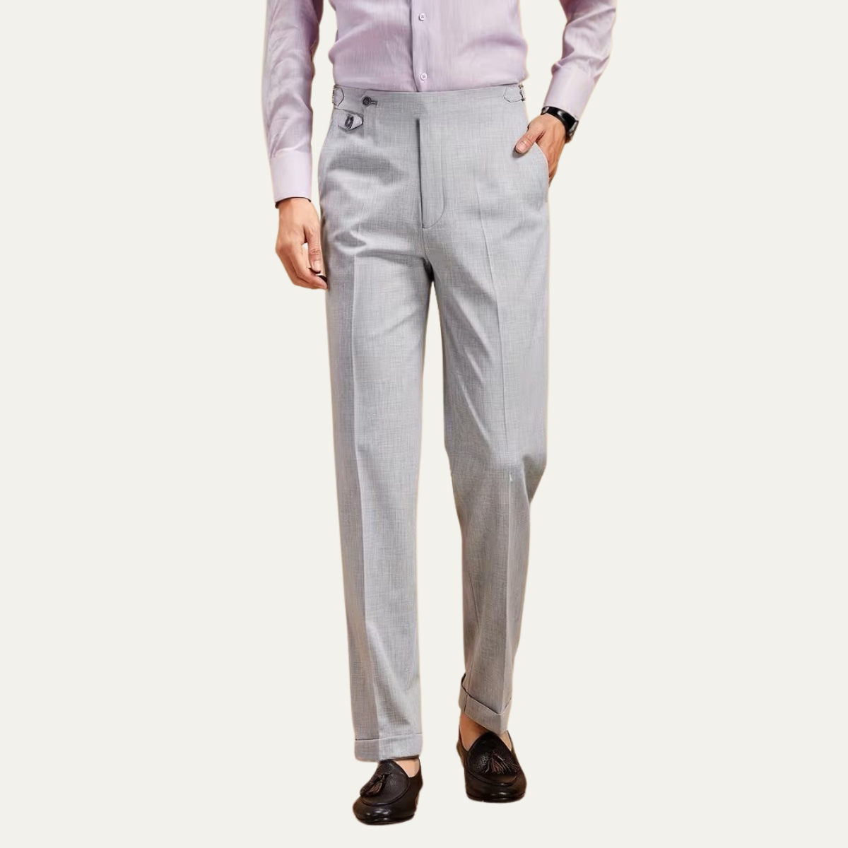 The Cottesloe Men’s Business Casual Dress Pants with Paris Side Buckle Waist