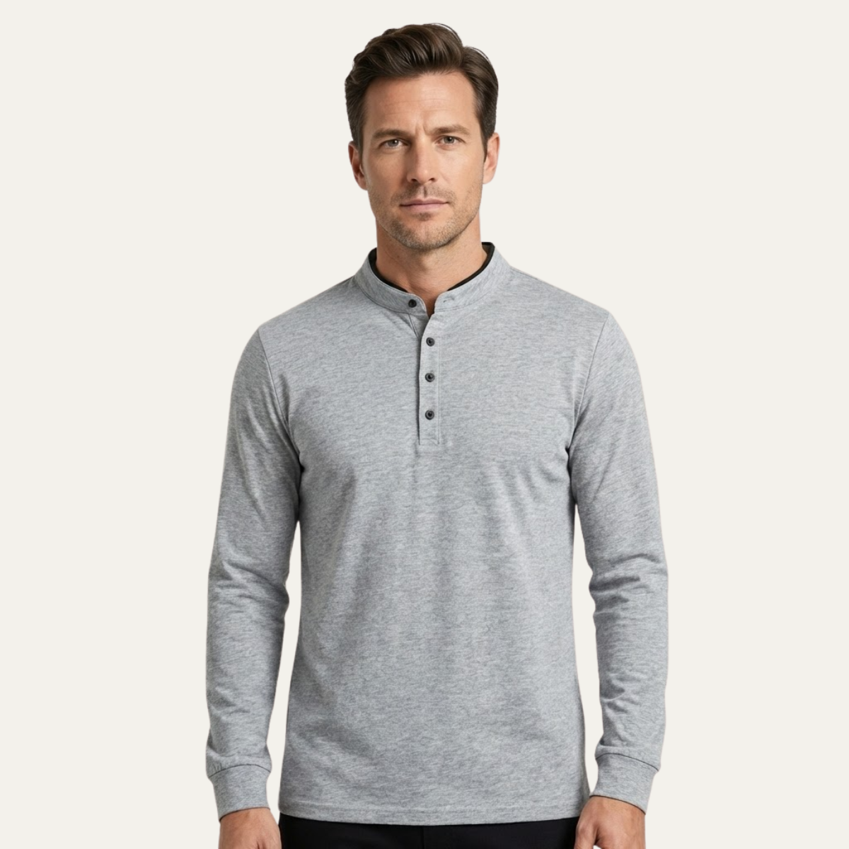The Willowlake Ridge Men’s  Cotton Slim Fit Mandarin Collar Henley T Shirt
