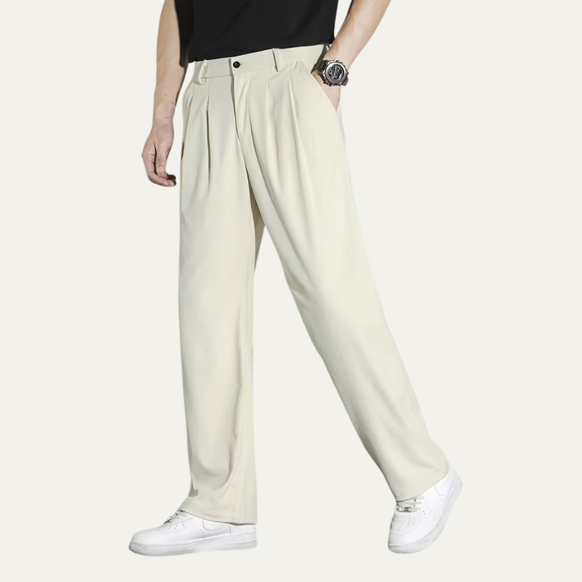 The Caloundra Men’s Premium Wide Leg Corduroy Pleated Dress Pants