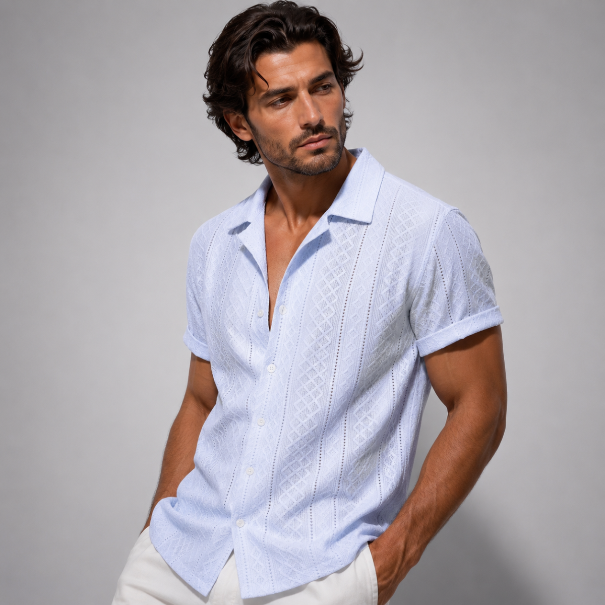 The Foxbrook Men’s Soft Textured Button Up Shirt