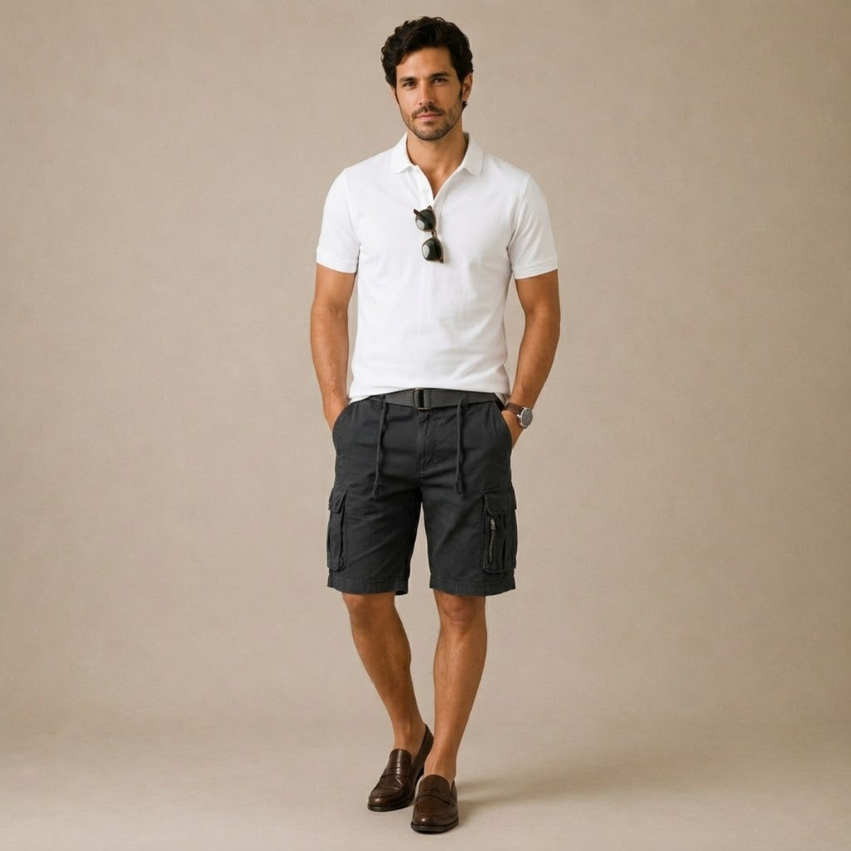 The Whitlock Men’s Casual Utility Cotton Cargo Shorts